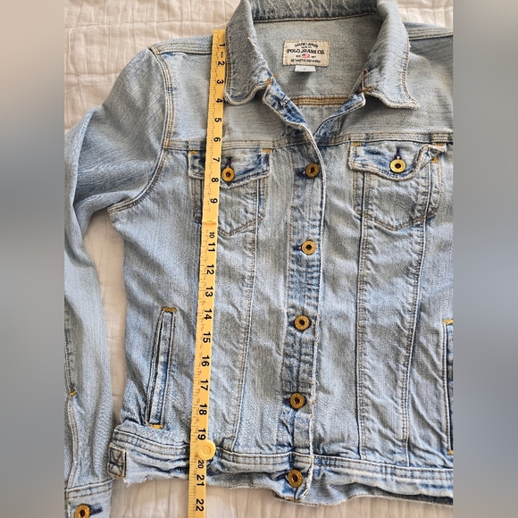 Vtg Distressed Ralph Lauren Polo Jean Co Blue Denim Lydia Jean Jacket Women's L - Picture 8 of 8